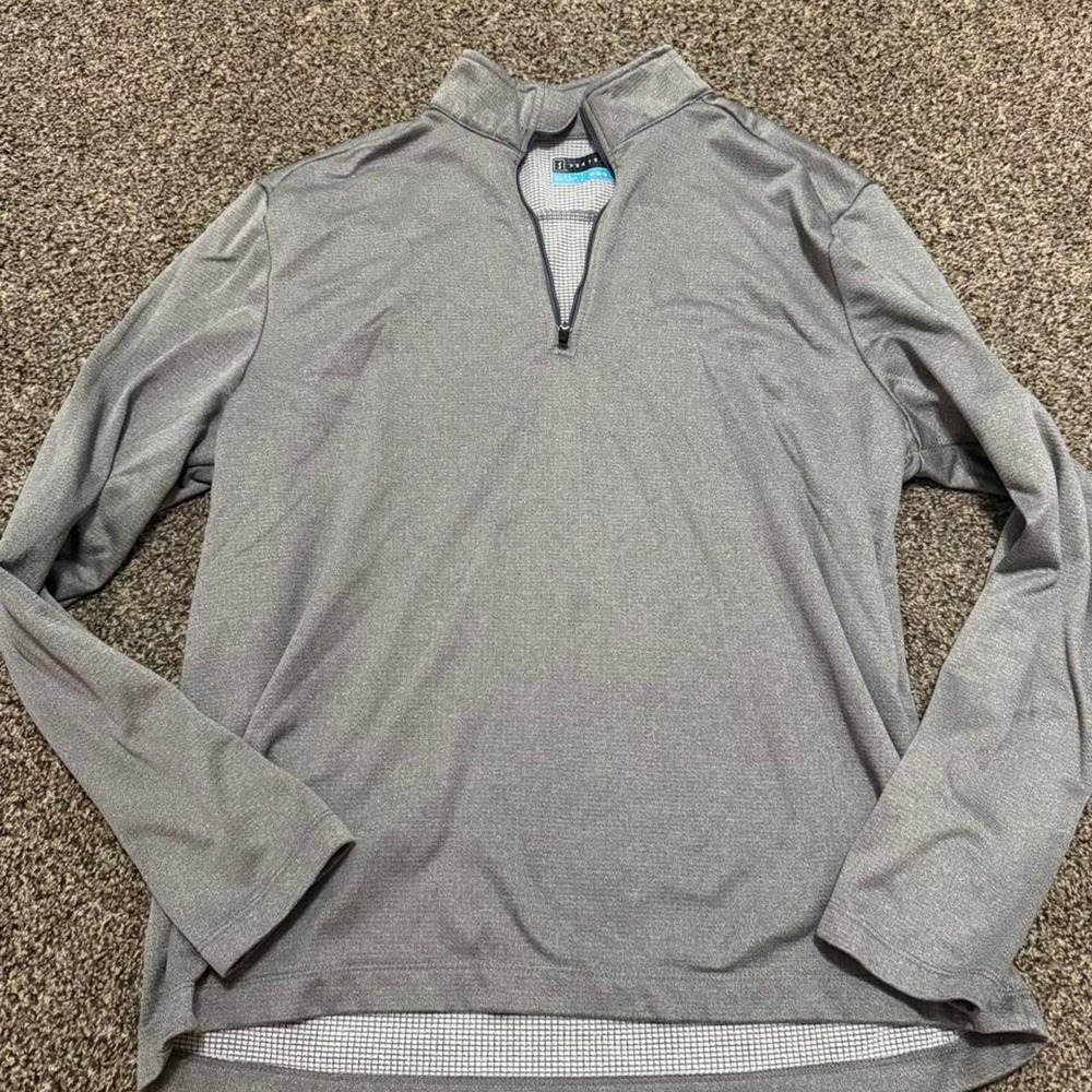 Gray PGA Tour quarter zip golf shirt in size M
